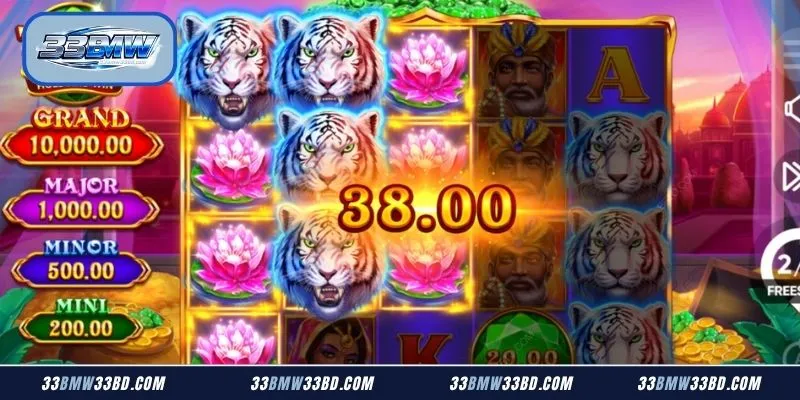 Immersive jungle themed electronic game matrix featuring sparkling emerald combinations and wild multiplier indicators