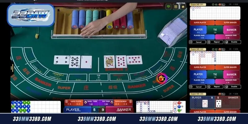 Immersive table broadcasts showcasing real time dealing and interactive chip placement options