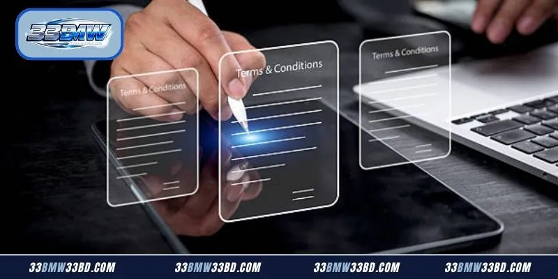 Overview of official user agreement rules inside the 33BMW Terms and Conditions document
